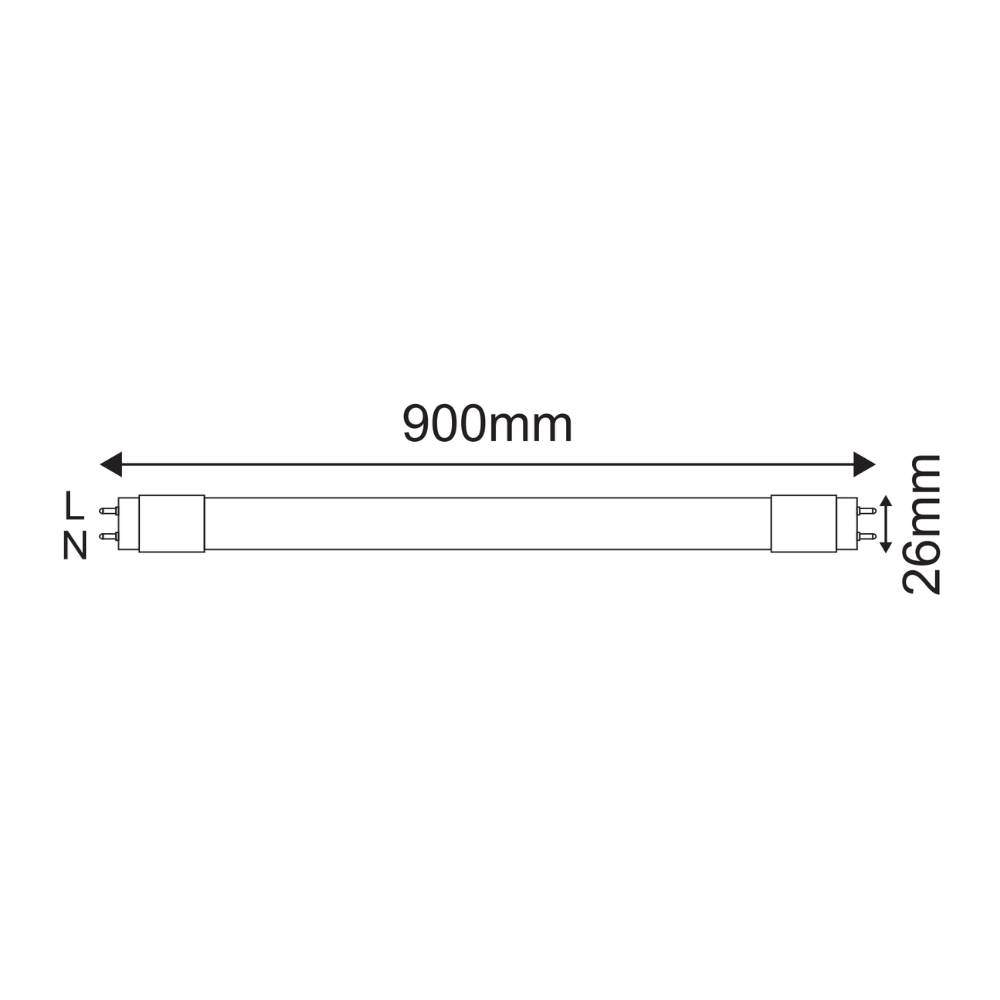 Tubos/Lâmpadas Tubulares LED Vidro 12W 0,9M 1320LM LIGA de 1 LADO LED7