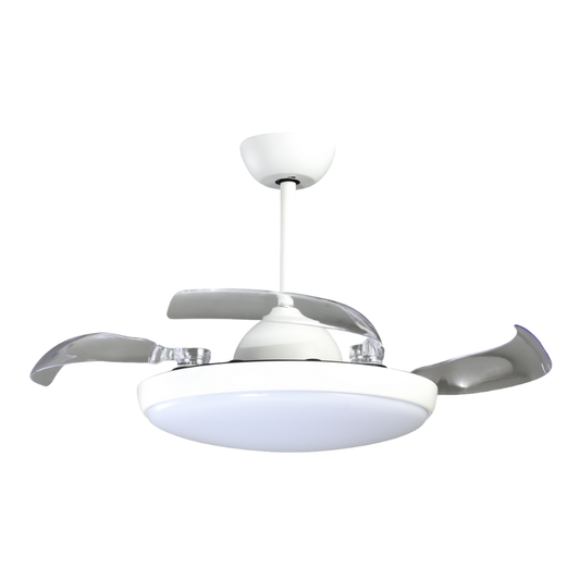 Ventilador LED Redondo Branco/Preto 35W CCT C/ Comando Ø1067mm IP20