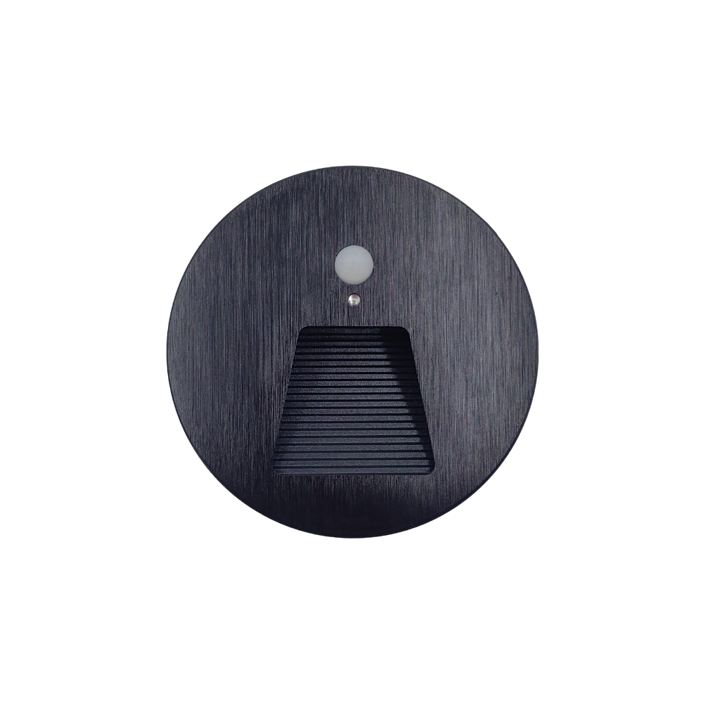 Baliza LED Encastrável Redonda Para Escada C/ Sensor 3W 3000K 300LM Ø90mm IP65
