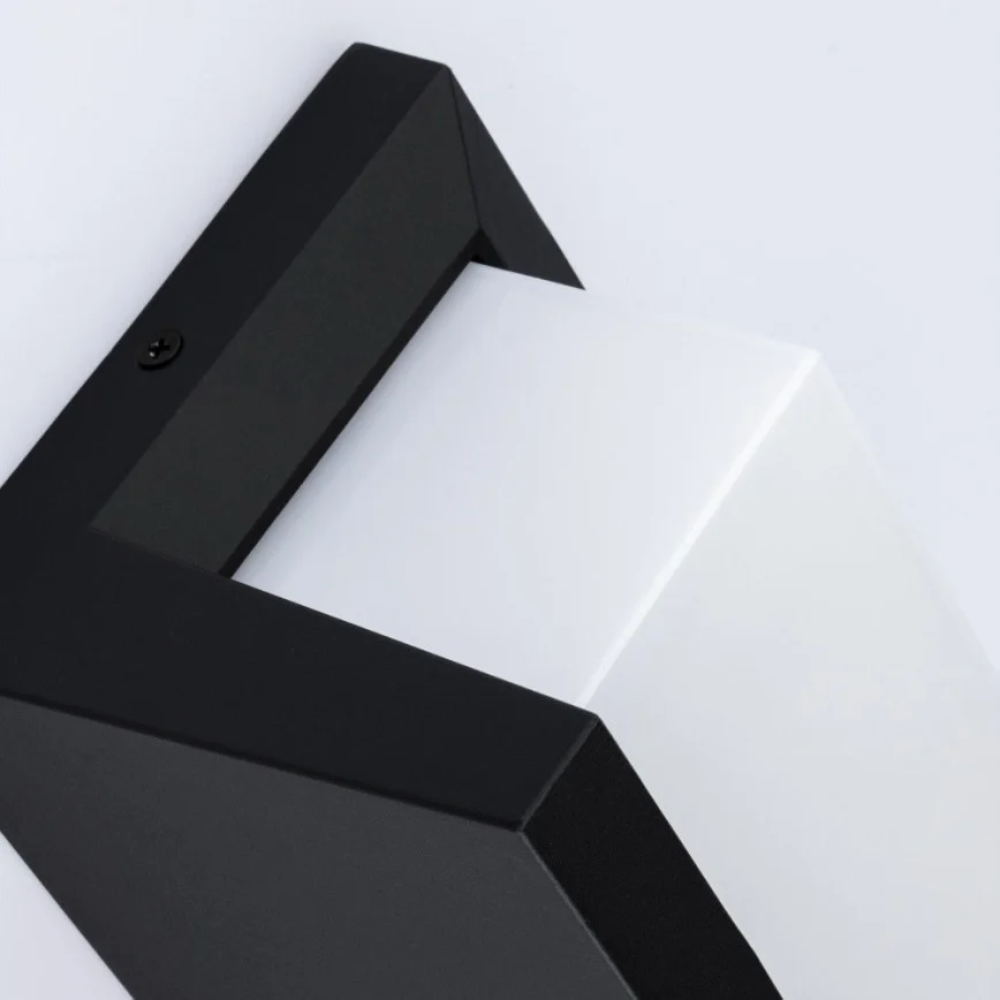 Aplique de Parede Retangular Preto P/ 1 Lâmpada E27 IP65 LED7