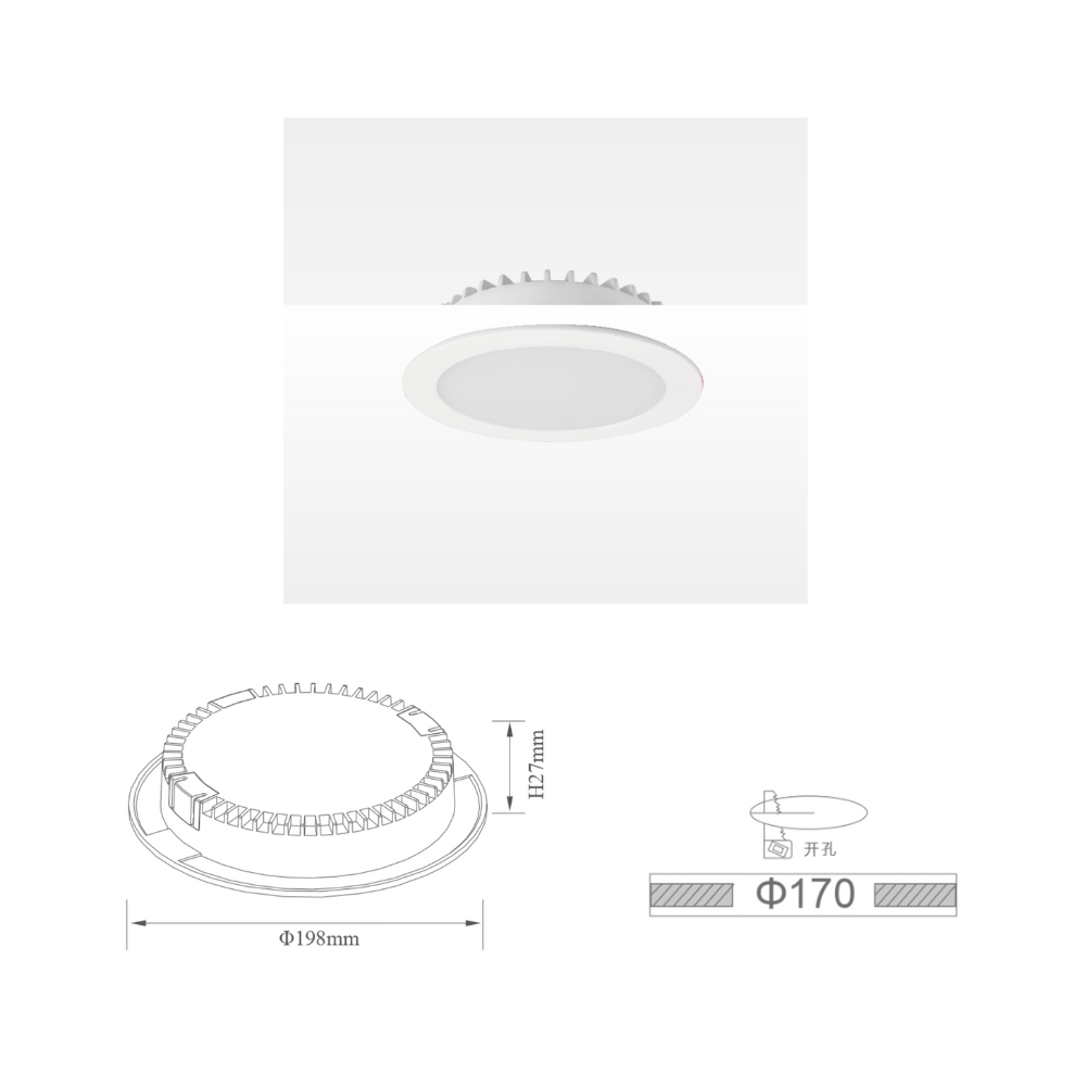 Downlight Redondo LED X308E 30W 4000K 2390lm IP44 Chip OSRAM - iLed7.com