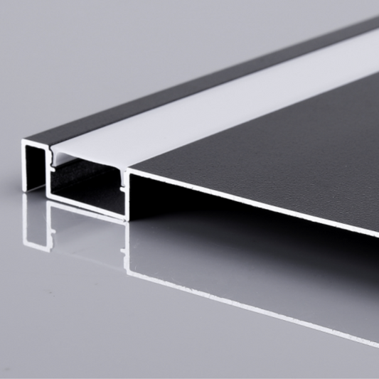 Perfil de Alumínio Retangular Fino c/ Tampa T100 2Metros p/ Fita LED - iLed7.com